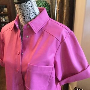 Pink Faux Leather Dress